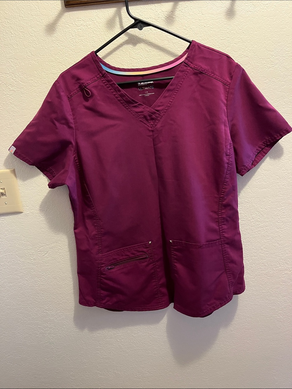 Scrubstar Set Women's V-Neck Scrub Top with pants in Berry Plum